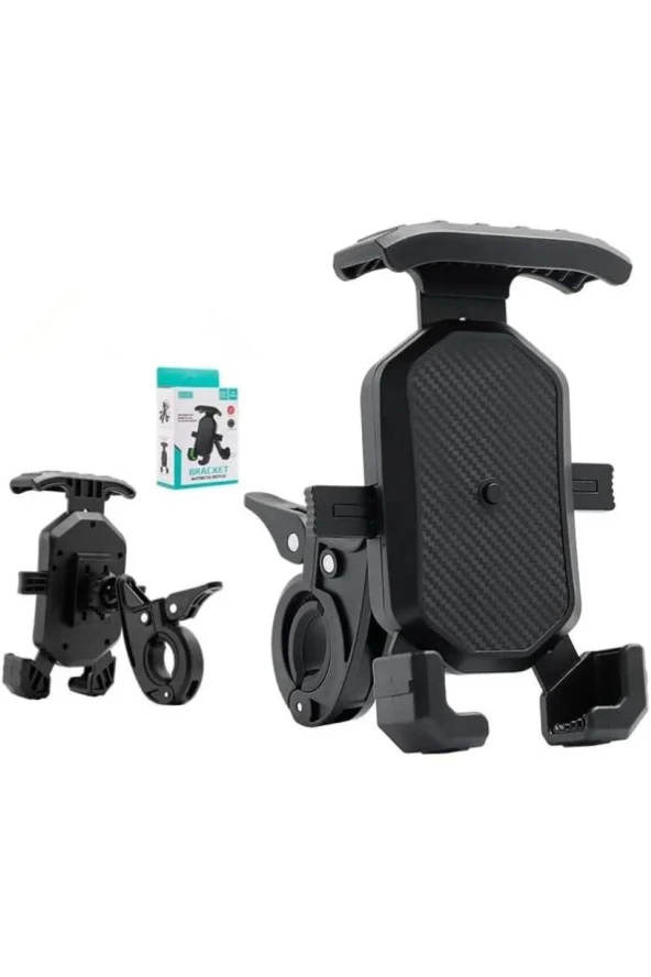 Bisiklet Motosiklet ve Scooter için Gidon Uyumlu Telefon Tutucu 4.5-7.2 İnch Kolay Kurulum B-551-BY - Resim 3