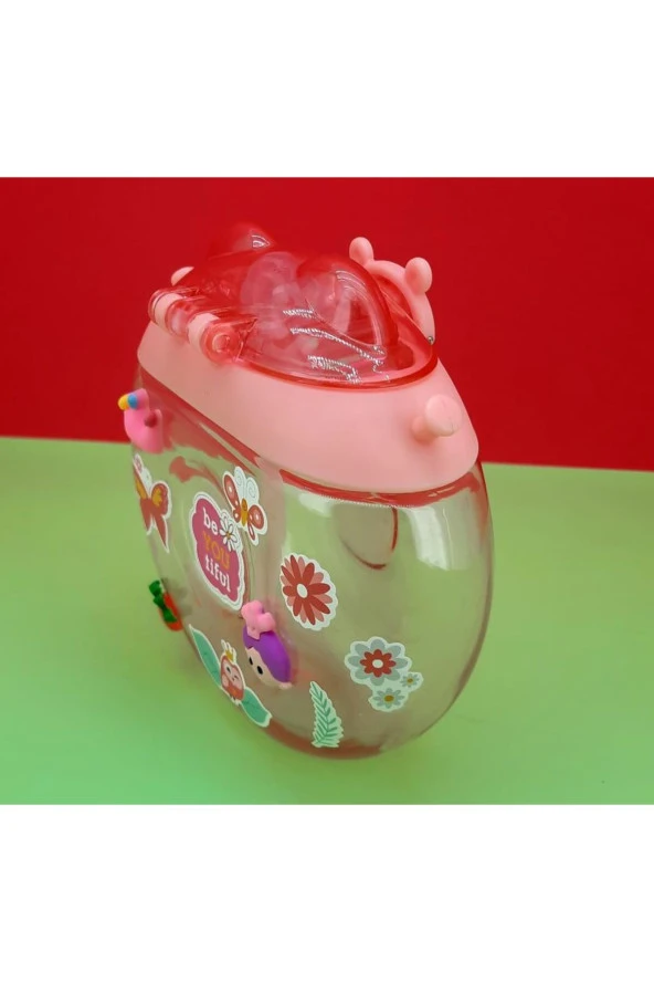 Su Matarası Askılı Suluk Renkli Desenli Karakter Çocuklara Özel Taşıması Kolay Okulda Kullanım CRK1 - 4