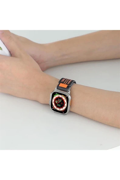 Apple Watch ile uyumlu Kayış 42/44/45/49mm Tra-vell Lopp Spor Esnek Çırt Çırt Toka Adventure Kordon - 2