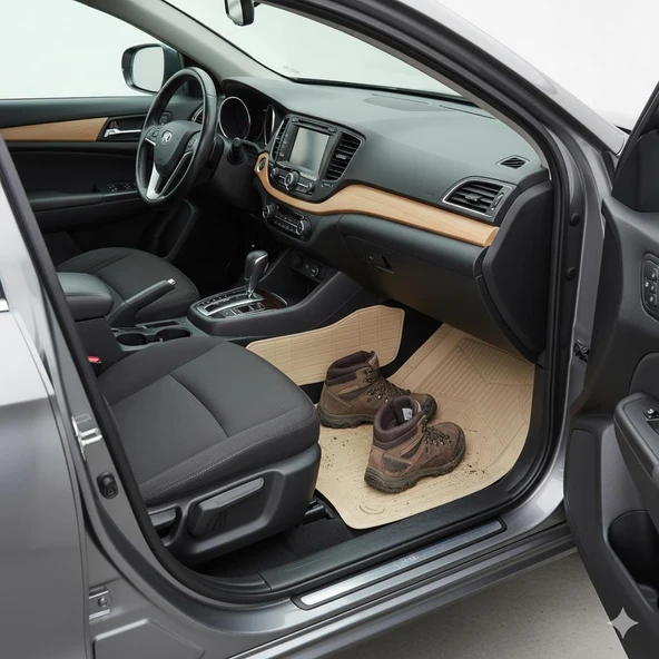 Pufi Premium Havuzlu Paspas %100 kauçuk move-bej Özel Seri - Resim 2