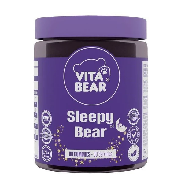 Vita Bear Sleepy Bear Gummy 3 mg Melatonin Vitamin 60lı