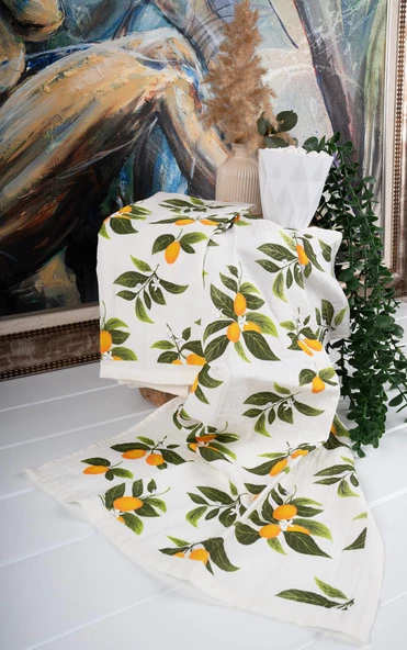 %100 Pamuk İkili 40x66 Cm Nakışlı Desenli Yılbaşı Havlu/Havlu Seti - 11