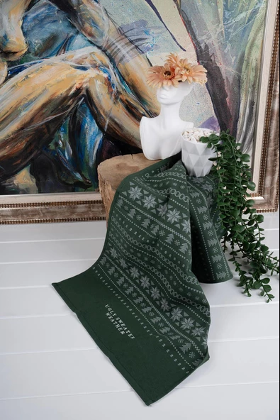 %100 Pamuk İkili 40x66 Cm Nakışlı Desenli Yılbaşı Havlu/Havlu Seti - 4