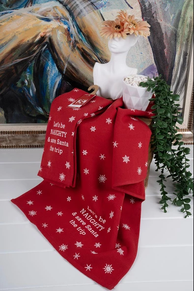 %100 Pamuk İkili 40x66 Cm Nakışlı Desenli Yılbaşı Havlu/Havlu Seti - 3