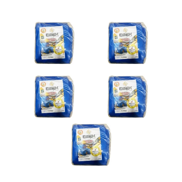 Emek Çadır Kumaşı Branda Tente UV Güneşlik Gölgelik Koruma Yağmur Su Geçirmez - 5x8 Metre - 5 Paket