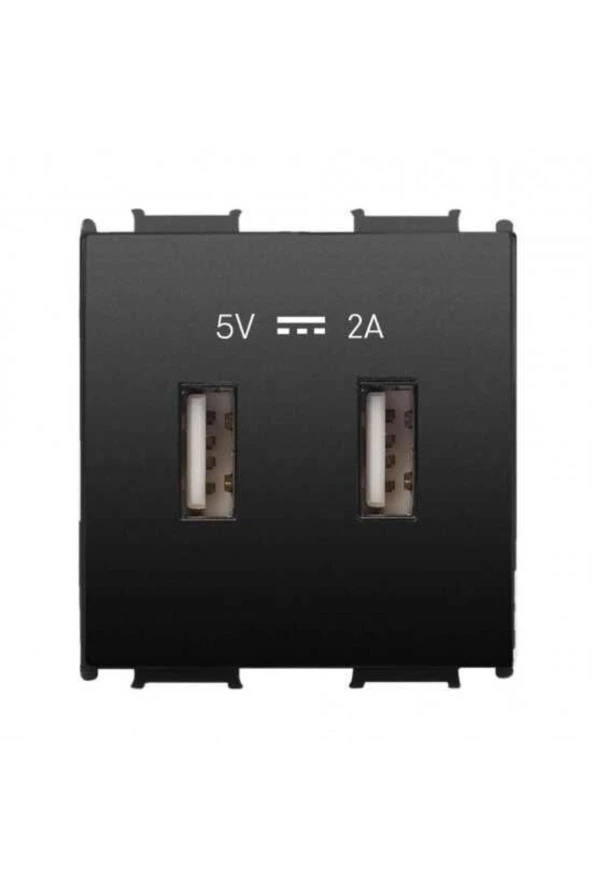 Viko Thea Modüler Siyah Usb Şarj Prizi Alt+kapak 2m 5v-2a - Wvtt22314bl-tr