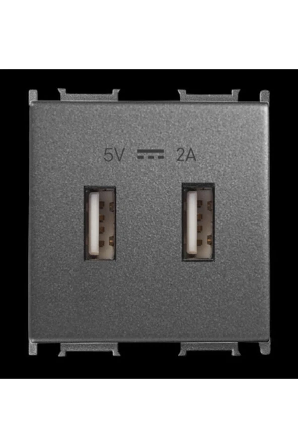 Viko Thea Modüler Füme Usb Şarj Prizi Alt+kapak 2m 5v-2a - Wvtt22314dg-tr