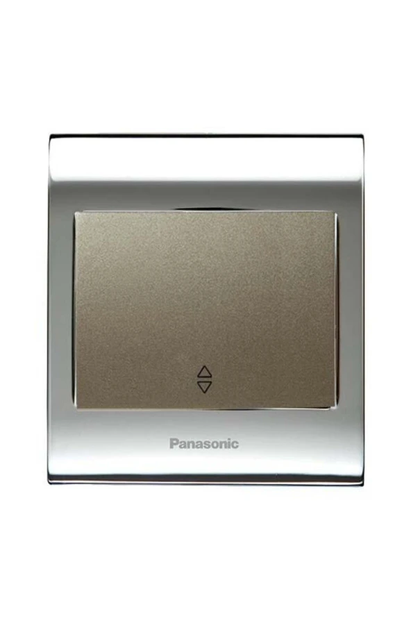 Viko Panasonic Thea Blu Vavian Anahtar, Çerçeve Chrome+Beyaz, Kapak Dore