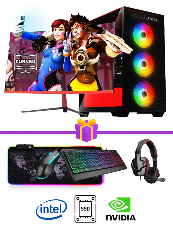 RAMTECH BLAZE Y100 İ7 4790 16GB RAM 480GB SSD GT740 4GB 23.6 CURVED MONİTÖR OYUNCU BİLGİSAYARI