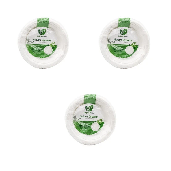 Roll-Up Nature Ekolojik Karton Kağıt Parti Tek Kullanımlık Tabak - 18 Cm. - 50 Adetlik 3 Paket ürün görseli