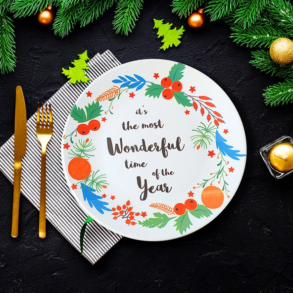 Keramika Keraart New Year Wonderful Time Servis Tabağı 26 Cm 21657