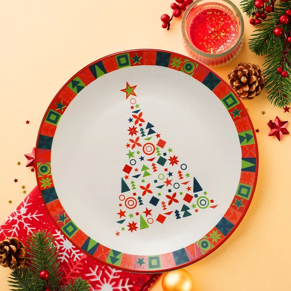Keramika New Year Çam Servis Tabağı 26 Cm 21652
