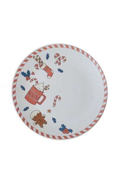 Keramika Keraart New Year Sevimli Noel Servis Tabağı 26 Cm 21655 - Resim 3