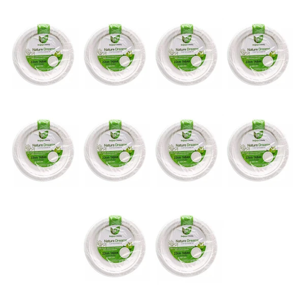 Roll-Up Nature Ekolojik Karton Kağıt Parti Tek Kullanımlık Tabak - 22 Cm. - 50 Adetlik 10 Paket ürün görseli 1