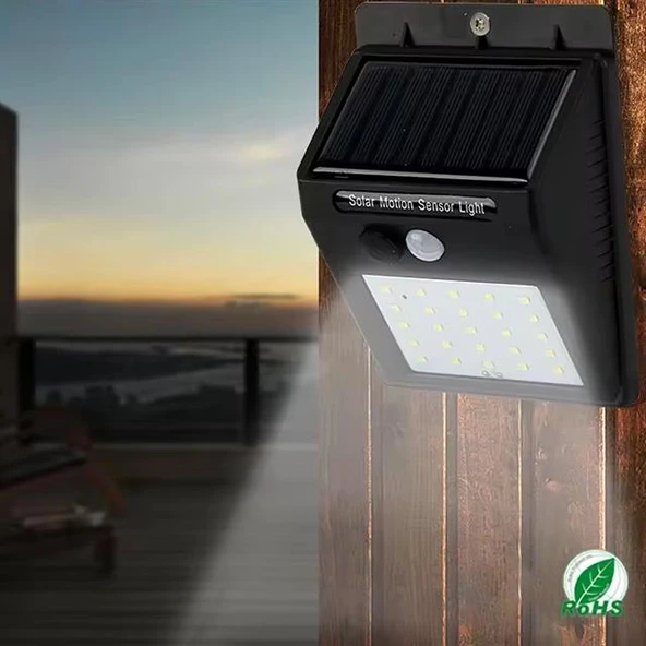 Powermaster PM-4528 Solar Sensörlü Duvar Tipi 20 Ledli Beyaz Led Aplik - 4