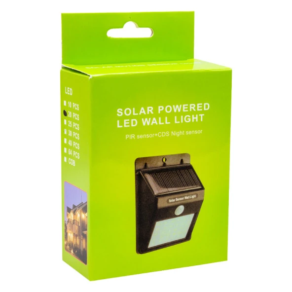 Powermaster PM-4528 Solar Sensörlü Duvar Tipi 20 Ledli Beyaz Led Aplik - 2