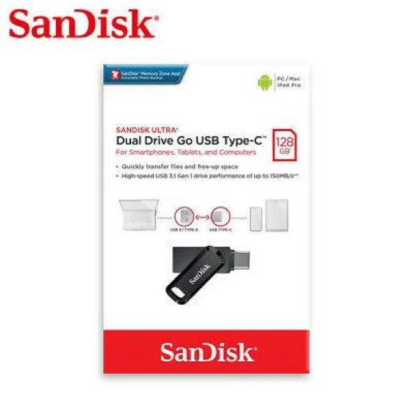 Sandisk 128GB Ultra Dual Drive Go USB Type-C Flash Drive SDDDC3-128G-G46