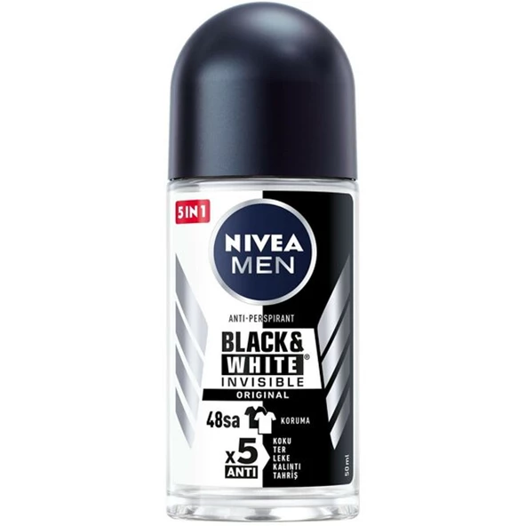 Nivea Men Invisible Black White Original Erkek Deodorant Roll-on 50 ml