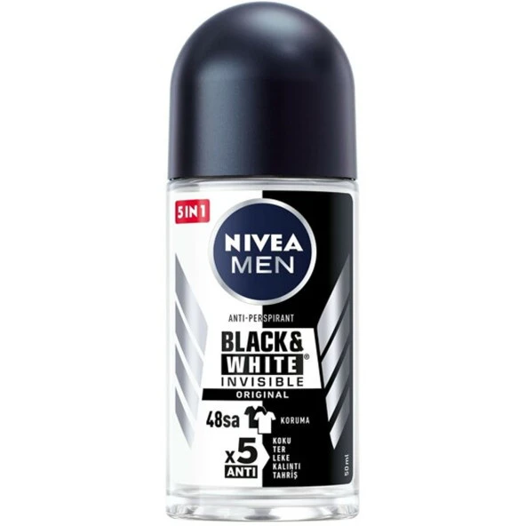 Nivea Men Invisible Black White Original Erkek Deodorant Roll-on 50 ml