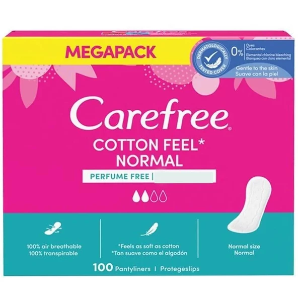 Carefree Cotton Feel Normal Parfümsüz Günlük Ped 100 lü - 2