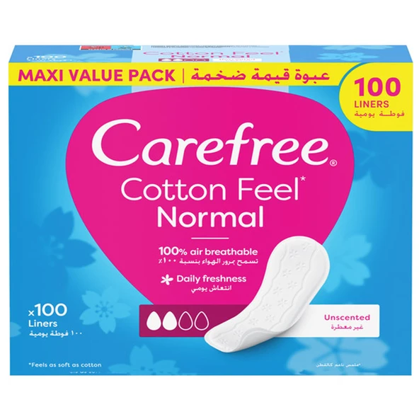 Carefree Cotton Feel Normal Parfümsüz Günlük Ped 100 lü - 3