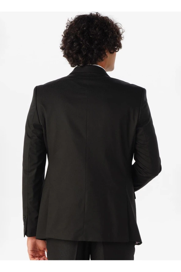 Süvari Normal Bel Slim Fit Siyah Erkek Takım Elbise TK1020000259 - 2