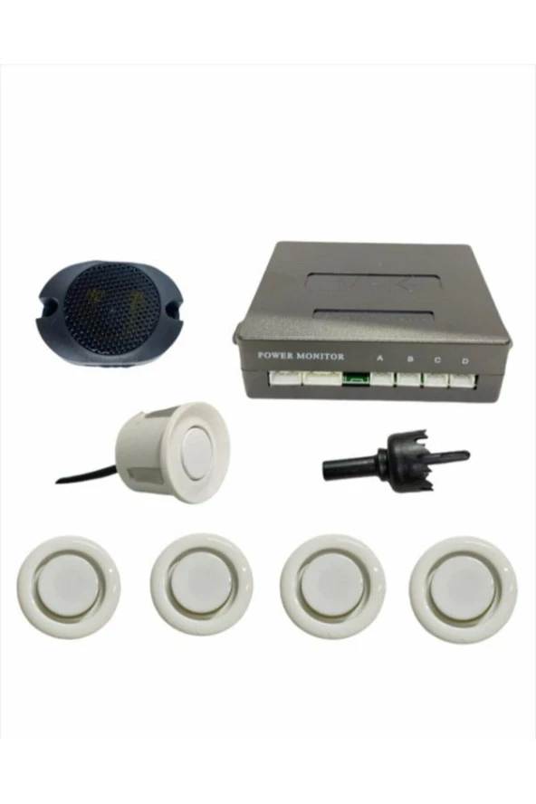 Mfk Park Sensörü Sesli Buzzerlı Bib Bib Ikazlı 4 Gözlü Beyaz 18mm
