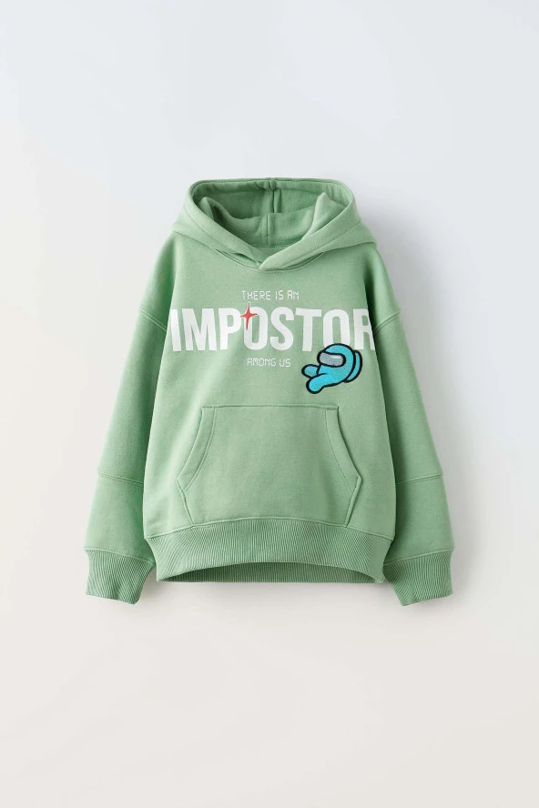 ERKEK ÇOCUK IMPOSTER KAPŞONLU PAMUK EŞOFMAN TAKIMI - Resim 2