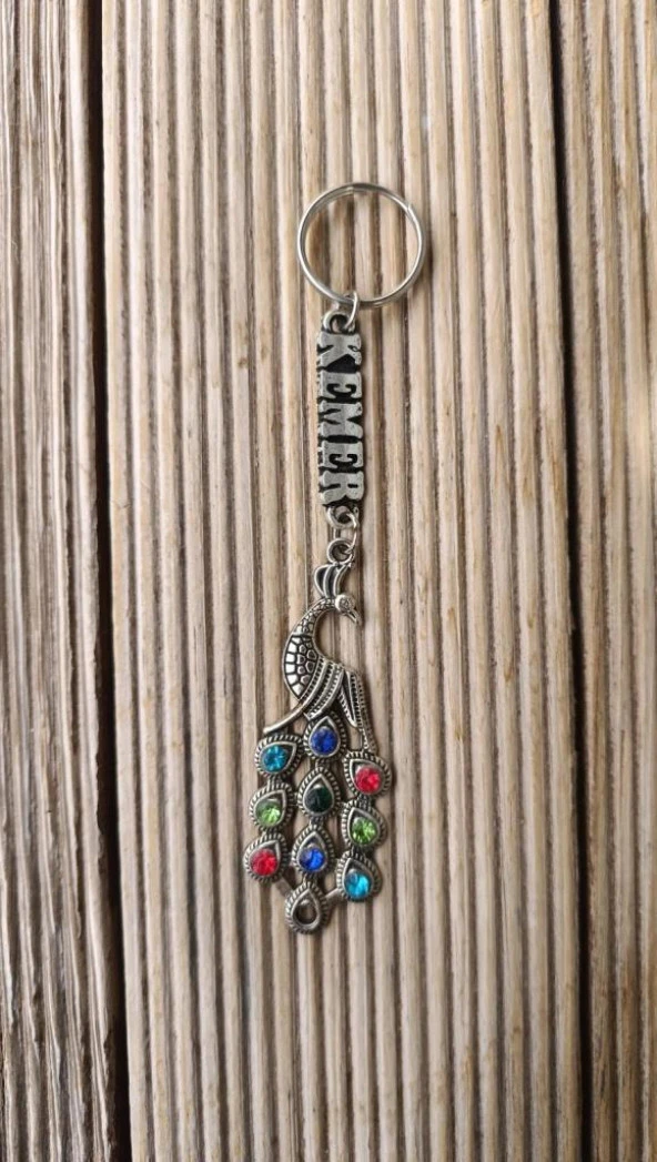 Anahtarlık Tavus Kuşu Yüzük Kötü Göz Kovucu Nazar Boncuklu Araba Çanta Cüzdan Süsü - Resim 2