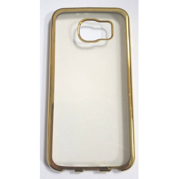 Samsung S6 Gold Şeffaf Yumuşak Kılıf