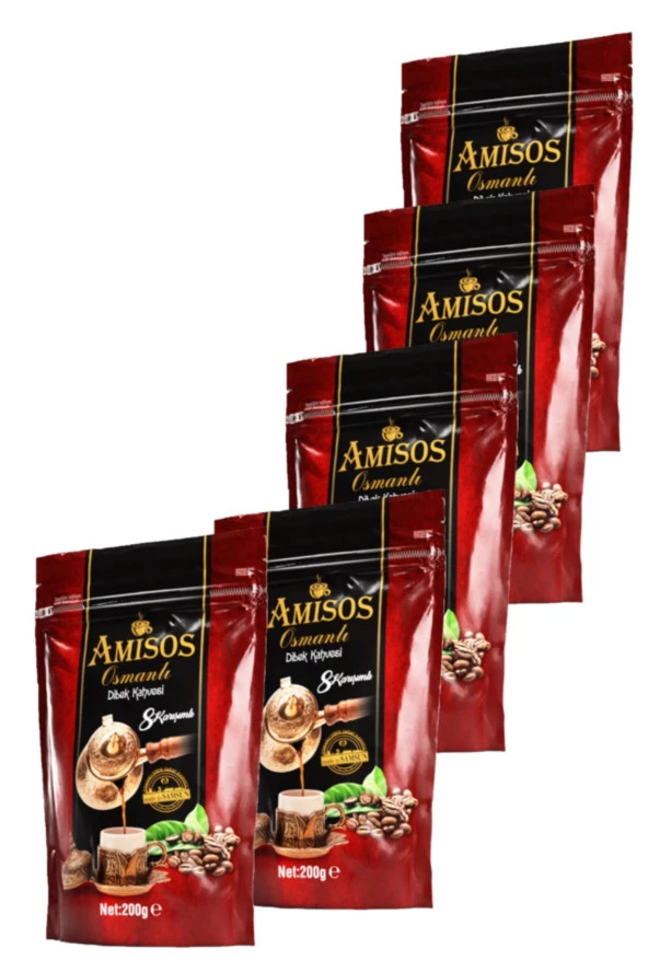 Amisos 8 Karışımlı Osmanlı Dibek Kahvesi 200 Gr X 5 Adet