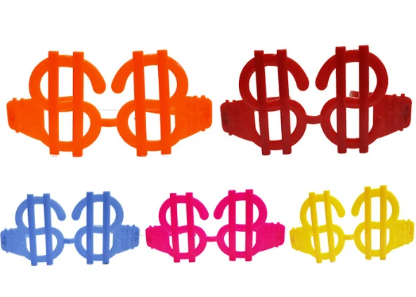 Büyük Dolar Parti Gözlüğü Neon Renk 12 Adet