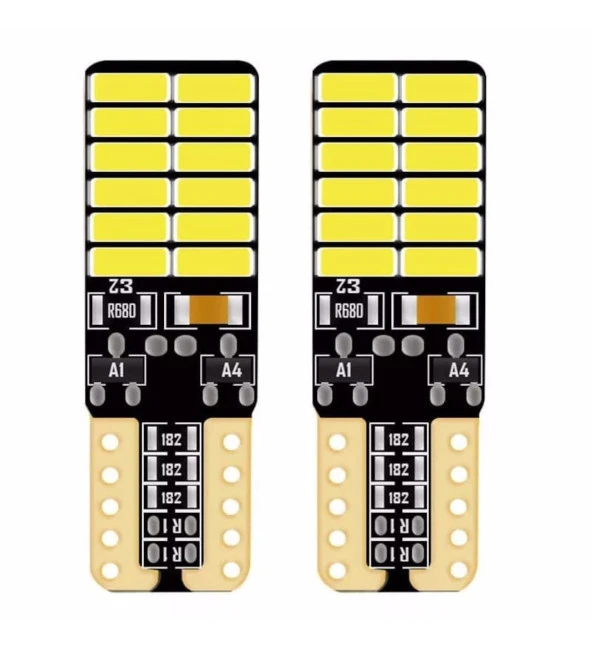 2 Adet BUZ MAVİ Renk T10 Dipsiz Led Ampul 24 LEDLİ Park Ampulü Gündüz Farı Yüksek Işık Güçlü