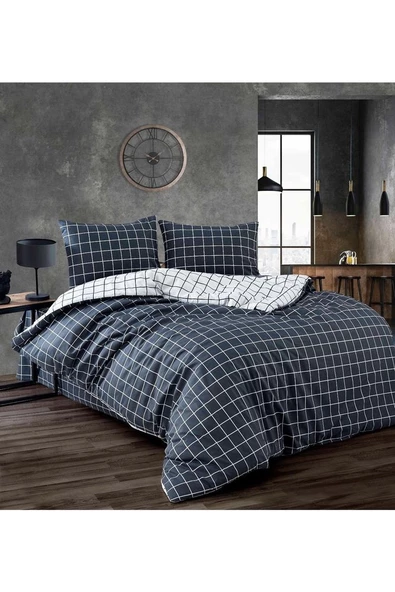 NÇ3 Miss Linda Home Pamuklu Çift Taraflı Çift Kişilik Nevresim Takımı - 2