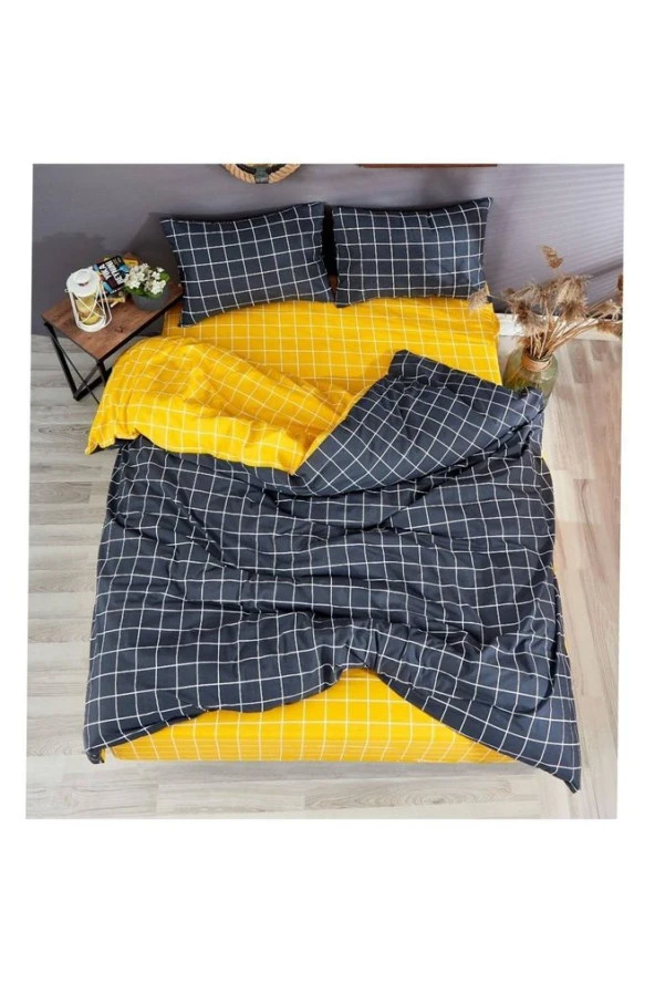 NÇ6 Miss Linda Home Pamuklu Çift Taraflı Çift Kişilik Nevresim Takımı - 2