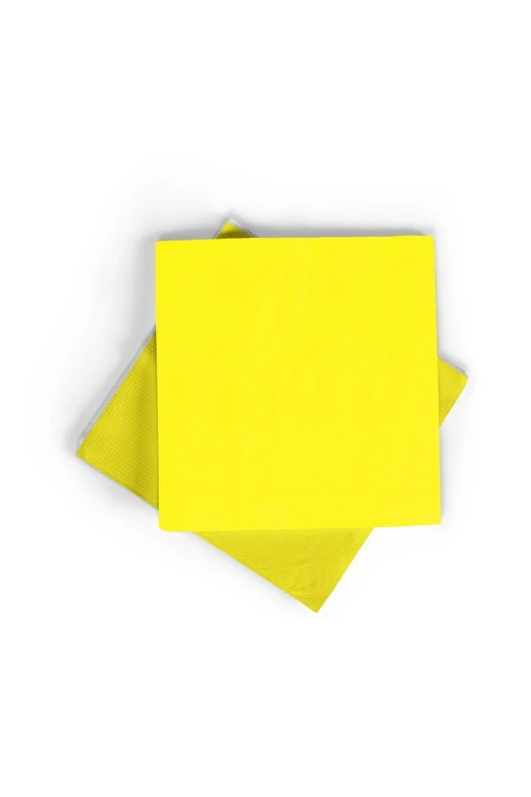 Renkli Kağıt Peçete 20li Sarı Renk 33x33