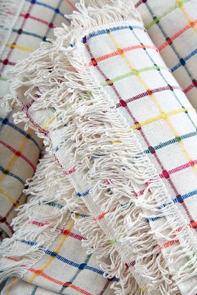 220-3 %100 Pamuklu Buldan Işi  Çekyat Örtüsü 90 x 220 cm - Resim 5