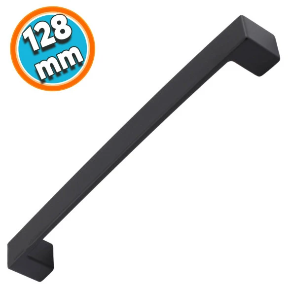 Mutfak Kulpu Çekmece Dolap Kapak Kulbu Metal Kulp Mobilya Dolabı Kulpları 128 mm Siyah