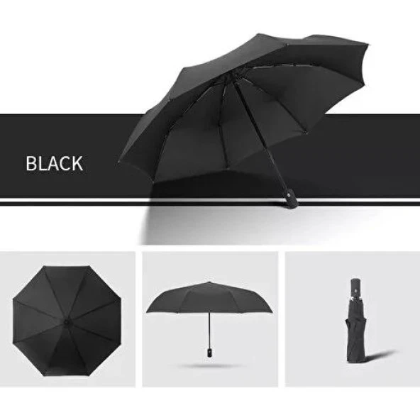 Eleven Market Tam Otomatik Siyah Bayan Şemsiyesi - 5