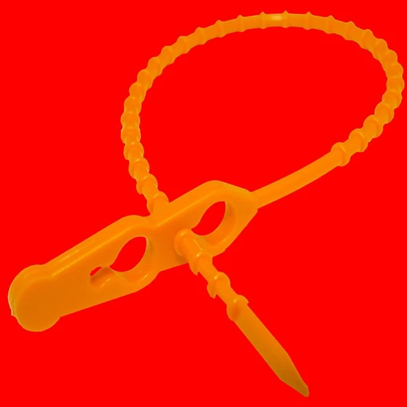 Boncuk Çift Kilitli Kablo Bağı Plastik Kelepçe 3.5X235 100 Adet Turuncu