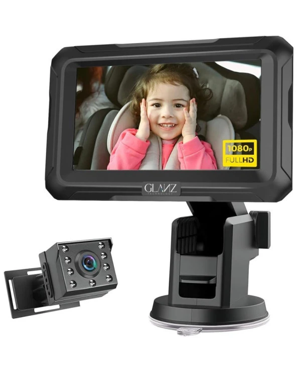 Glanz Araç İçi Çocuk Bebek Kamerası Full HD 1080P Gece Görüşü Özellikli Kamera Çocuk Bebek Aynası