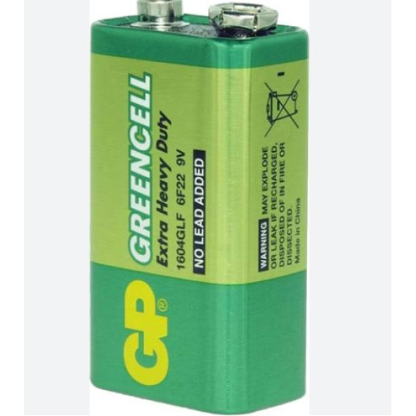 GP 1604GLF-2s1 9V Greencell Pil (Tekli Blister  iki adet)