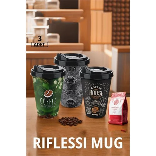 Mug Kahve Bardağı 3 lü SET Riflessi Design 719057