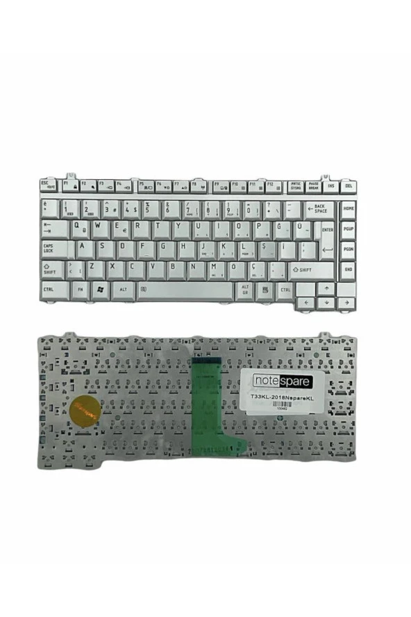 Toshiba Qosmio G40-129, G40-12A, G40-12S, G40-12T Uyumlu Notebook Klavye Gümüş Gri TR