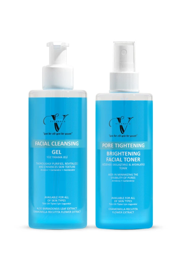 Vitanova Yüz Temizleme Seti Yüz Yıkma Jeli + Tonik