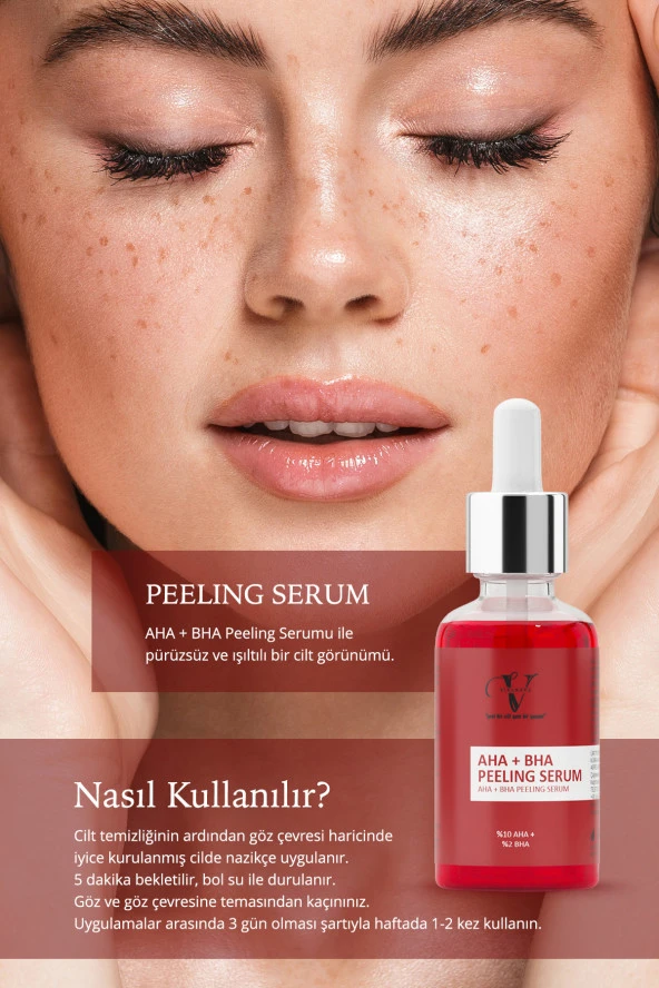 Vitanova AHA+BHA Peeling Serum + Leke Karşıtı Serum + Vitamin C Serum + Güneş Kremi (4 lü Vitanova Set) - 3