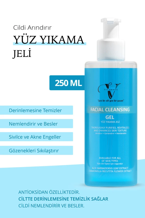 Vitanova Arındırıcı Canlandırıcı ve Nemlendirici Yüz Yıkama Jeli 250 ml - 3
