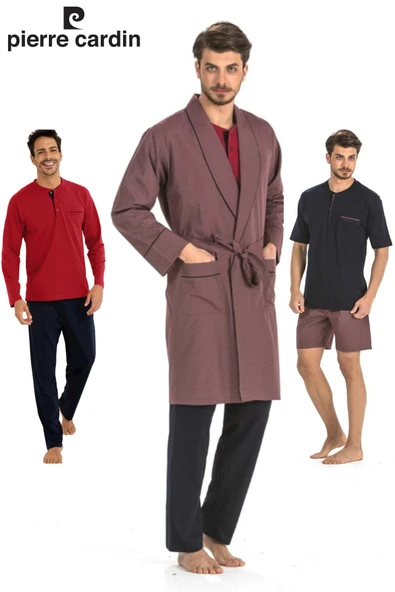 Pierre Cardin 5560 5li Penye Robdöşambr Çeyiz Damatlık Pijama Set - 5
