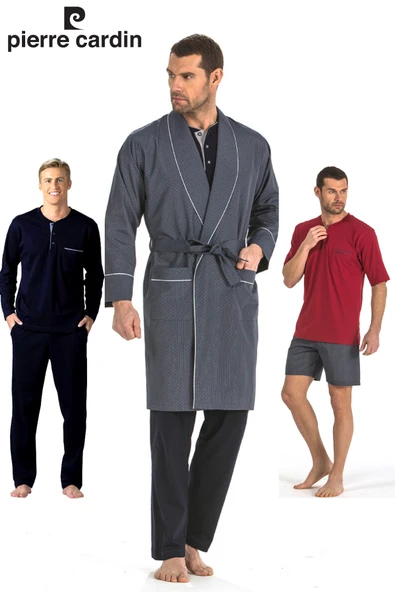 Pierre Cardin 5560 5li Penye Robdöşambr Çeyiz Damatlık Pijama Set - 6