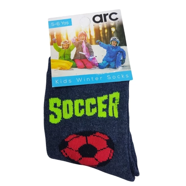 ARC SOCCER DESENLİ ERKEK ÇOCUK HAVLU ÇORAP - 3